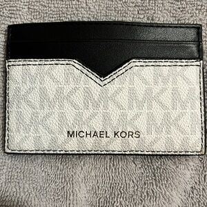 Michael Kors Black and White Signature Card Case